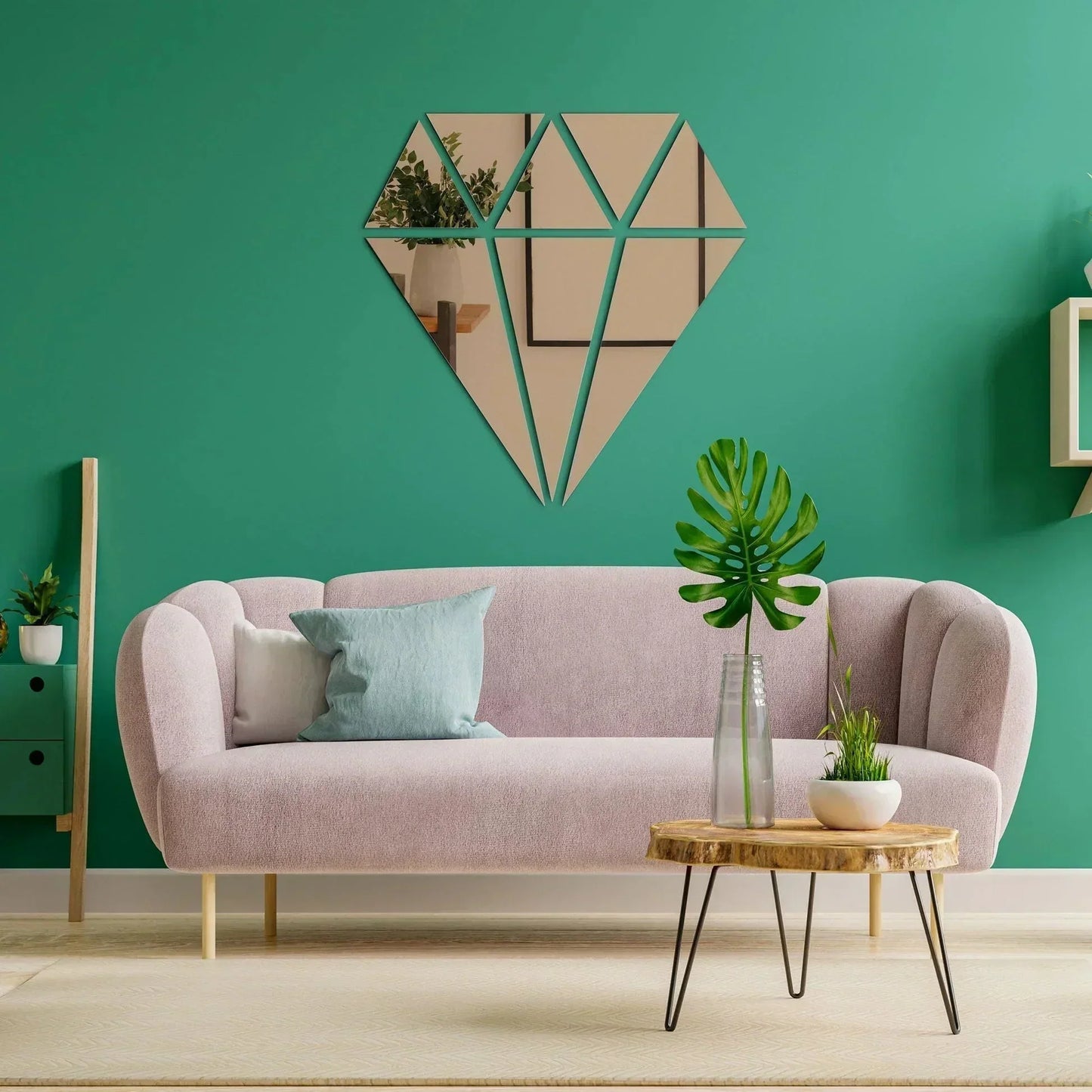 Diamond Shaped Acrylic Mirror Wall Stickers