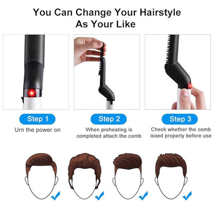 Hair Straightener For Men Multifunctional Comb Curling Electric Brush Beard Comb